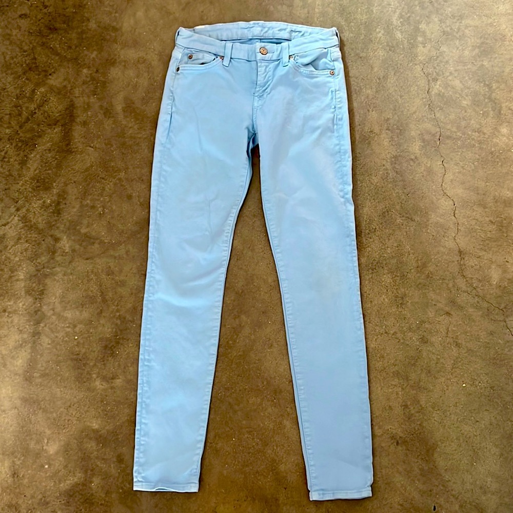 Seven for all mankind size 26 baby blue skinny jeans